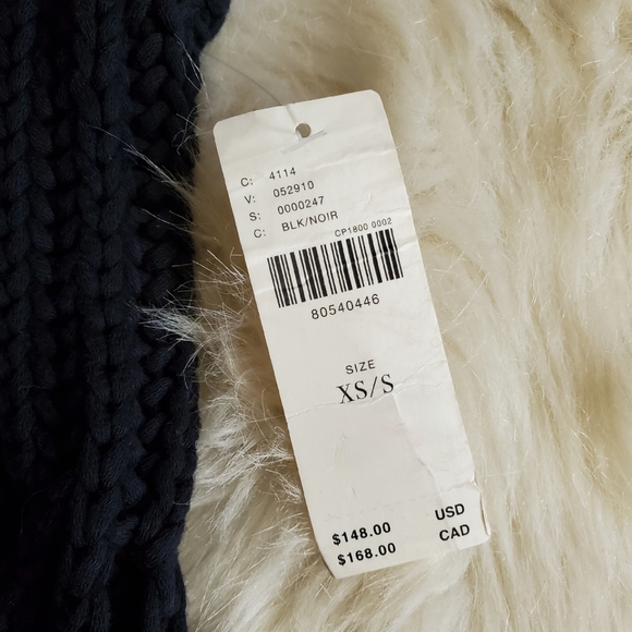 Anthropologie Maeve Cardigan NWT Sleeveless Black White Duster XS/S - Picture 9 of 13